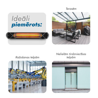 Infrasarkanais sildītājs Heatum H2500R CORE BLACK Infrasarkanais sildītājs Heatum H2500R CORE BLACK
